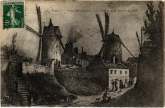 Carte postale ancienne Vieux Montmartre - Le Moulin de la Galette en 1820
																	 à Paris 18e
								