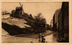 Carte postale ancienne Moulin de la Galette - Rue Lepic
                                                                     à Paris 18e
                                