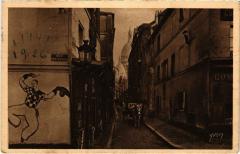 Carte postale ancienne Montmartre - La Rue Saint-Rustique
                                                                     à Paris 18e
                                