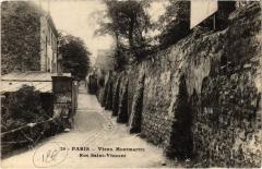 Carte postale ancienne Vieux-Montmartre - Rue Saint-Vincent prise de la rue des Saules
																	 à Paris 18e
								
