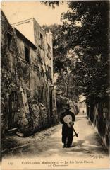 Carte postale ancienne Vieux Montmartre - La Rue Saint-Vincent - Un chansonnier
                                                                     à Paris 18e
                                