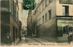 Carte postale ancienne La Rue Saint-Rustique à Montmartre
                                                                     à Paris 18e
                                