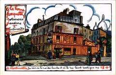Carte postale ancienne A la bonne franquette - rotisserie jardins à Montmartre
                                                                     à Paris 18e
                                