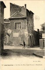 Carte postale ancienne Montmartre - Un coin des rues du Mont-Cenis et Saint-Vincent
                                                                     à Paris 18e
                                