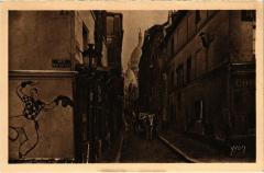 Carte postale ancienne Montmartre - La Rue Saint-Rustique
                                                                     à Paris 18e
                                