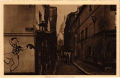 Carte postale ancienne Montmartre - La Rue Saint-Rustique
                                                                     à Paris 18e
                                