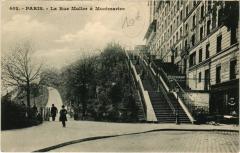 Carte postale ancienne La Rue Muller à Montmartre
                                                                     à Paris 18e
                                