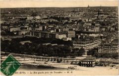 Paris 7e-La Rive gauche prise du Trocadéro à Paris 7e