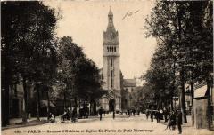 Carte postale ancienne Avenue d'Orléans et Eglise Saint-Pierre de Montrouge
                                                                     à Paris 14e
                                