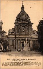 Paris 5e-Eglise de la Sorbonne et Statue d'Auguste Comte à Paris 5e