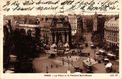 Paris 6e Paris-La Place et la Fontaine Saint-Michel à Paris 6e