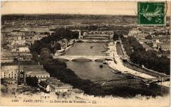 Carte postale ancienne La Seine prise du Trocadéro
                                                                     à Paris 16e
                                