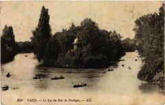 Carte postale ancienne Le Lac du Bois de Boulogne
                                                                     à Paris 16e
                                