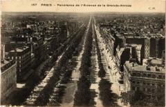 Carte postale ancienne Panorama de l'Avenue de la Grande-Armée
                                                                     à Paris 16e
                                