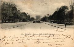 Carte postale ancienne Avenue du Bois de Boulogne
                                                                     à Paris 16e
                                