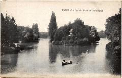 Carte postale ancienne Le Lac du Bois de Boulogne
                                                                     à Paris 16e
                                