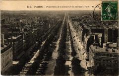 Carte postale ancienne Panorama de l'Avenue de la Grande-Armée
                                                                     à Paris 16e
                                