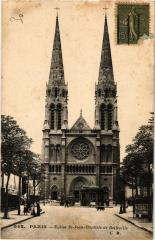 Carte postale ancienne Eglise de Saint-Jean-Baptiste de Belleville
                                                                     à Paris 20e
                                