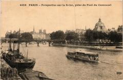Paris 6e Paris Perspective sur la Seine prise du Pont du Carrousel à Paris 6e