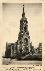 Carte postale ancienne Eglise de Ménilmontant
                                                                     à Paris 20e
                                