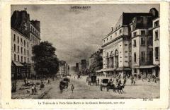 Paris 3e - Ancien Paris - La Theatre de la Porte Saint-Martin à Paris 3e