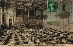 Paris 4e - Hotel de Ville. La Salle des Séances du Conseil à Paris 4e