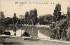 Carte postale ancienne Le Parc Montsouris - Le Lac
                                                                     à Paris 14e
                                