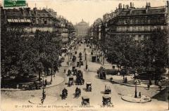 Paris 1e - Avenue de l'Opéra, vue prise du Louvre à Paris 1er