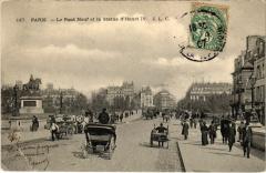 Paris 1e - Le Pont Neuf et la statue d'Henri Iv. à Paris 1er