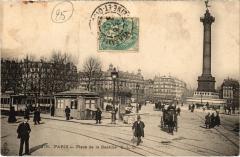 Carte postale ancienne Place de la Bastille
                                                                     à Paris 12e
                                