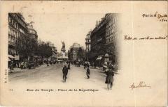 Paris 3e - Rue du Temple et Place de la République à Paris 3e