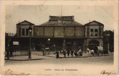 Carte postale ancienne Gare de Vincennes
                                                                     à Paris 12e
                                