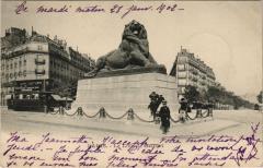 Carte postale ancienne Le Lion de Belfort
                                                                     à Paris 14e
                                