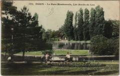 Carte postale ancienne Le Parc Montsouris - Les Bords du Lac
                                                                     à Paris 14e
                                