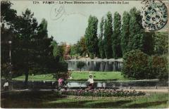 Carte postale ancienne Le Parc Montsouris - Les Bords du Lac
                                                                     à Paris 14e
                                