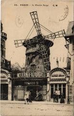 Carte postale ancienne Le Moulin Rouge
                                                                     à Paris 18e
                                