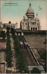 Carte postale ancienne Montmartre - La Basilique et le Funiculaire
                                                                     à Paris 18e
                                