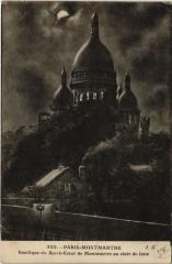 Montmartre - Basilique du Sacré-Coeur de Montmartre au clair de lune à Paris 18e