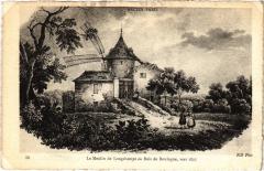 Carte postale ancienne Le Moulin de Longchamp, au Bois de Boulogne, vers 1825
                                                                     à Paris 16e
                                