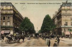Paris 2e - Boulevard des Capucines et Place de l'Opéra à Paris 2e
