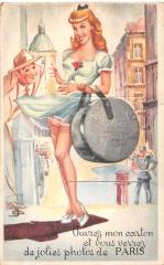 Paris - Cpa A Systeme De Depliant Representant Diverses Vues De Paris à Paris