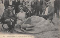 Berck Plage - Travaux En Sable Sur La Plage à Berck