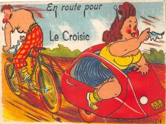 Le Croisic - Cpa A Systeme De Depliant Representant Diverses Vues De La V au Croisic