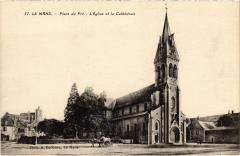 Le Mans Place du Pre Eglise et Cathedrale au Mans