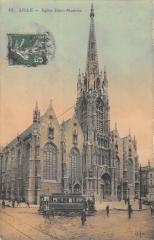 Lille - Eglise Saint Maurice - Tramway à Lille