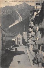 Chamonix - La Rue De L'Eglise Et Le Brevent