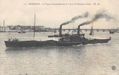 Marine - Paquebot - Bordeaux - Le Vapeur Gironde Garonne N°1 De La Cie Borde