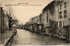 Gerbeviller les ruines sur le canal de la Morrtagne