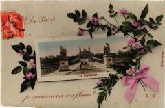 Carte postale ancienne De Paris je vous envoie ces fleurs - Le Trocadéro
                                                                     à Paris 7e
                                