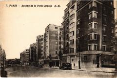 Carte postale ancienne Avenue de la Porte-Brunet
                                                                     à Paris 19e
                                